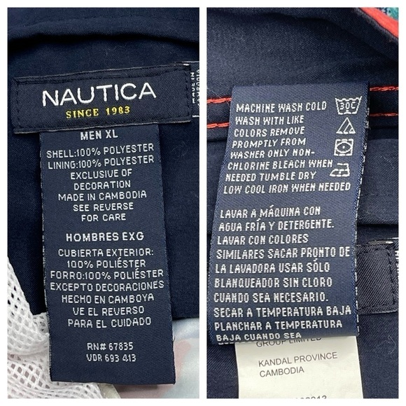 Nautica Swim Trunks Beach Vacation Resort Pool Summer Nautical Tropical Coastal - Picture 16 of 16